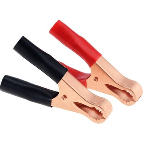 2PCS 50A 80mm Crocodile Car Caravan Van Battery Test Lead Clips Best Promotion Alligator Clips Connector Plug Power Red Black