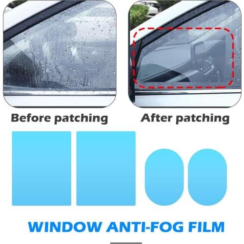 4pcs Car Rearview Mirror Protective Waterproof Film Universal Window Glass Clear Anti-Fog Auto Window Anti-reflective Sticker