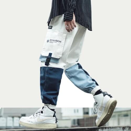Side Buckle Pockets Cargo Harem Joggers Pants Streetwear Mens Harajuku Hip Hop Hipster Casual Sweatpants Trousers Pants
