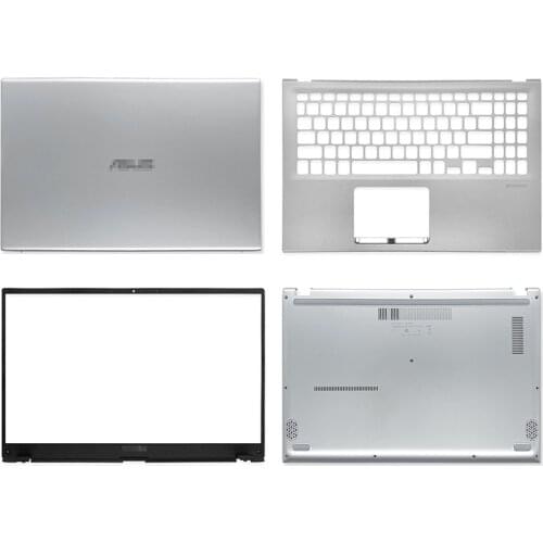 New Laptop Top Case LCD Back Cover/Front Bezel/Palmrest/Bottom Case/Hinges For ASUS VivoBook 15 X512 V5000F Silver 15.6 Inch