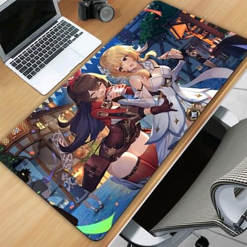 Keyboard Pad Mouse Long Gaming Computer Mats Cute Backlit Mat Table Pads Led Genshin Impact Large Mousepad Mause Manga Gamer Xxl