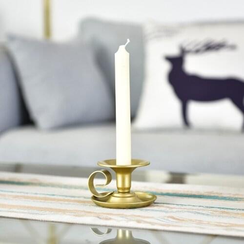 2Pcs Retro Metal Taper Candle Holder Simple Candlestick Holder Candlelight Stand 87HA