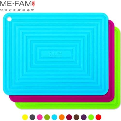 ME.FAM 14Inch Rectangle Ripples Silicone Placemat Non Slip Heat Resistance Mat Bowl Plate Pad For Cafe Kitchen Restaurant Office