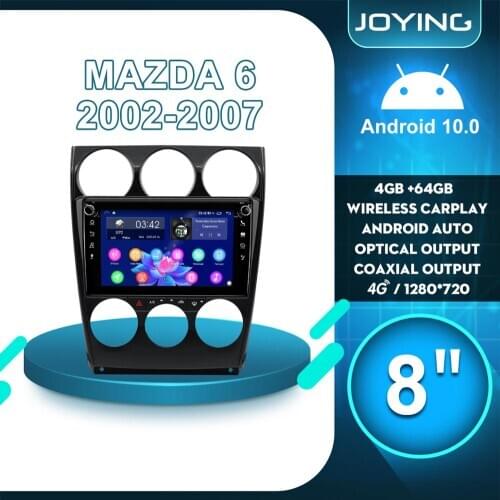 8"Android 10 Car Radio Stereo 1DIN GPS Navigation Multimedia Player Carplay Auto Audio Cam Dash OBD2 4G For MAZDA6 6 2002 2007