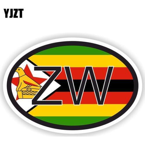 YJZT 13.5CM*9CM Car Styling ZIMBABWE ZW Flag Country Code Window Car Stikcer Decal 6-0957