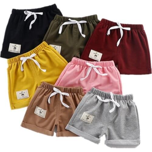 New Toddler Clothes Boy Girl Summer Cotton Short Pants Solid Color Fashion Outdoor Costume Infants 1 2 3 4 5 Years