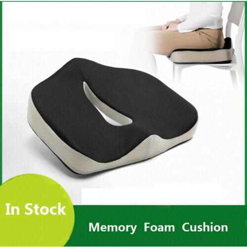 Ergonomics Design Seat Cushion Orthopedic Slow Rebound Memory Foam Office Chair Car Christmas Gift Cushion Relieve Tailbone Pain