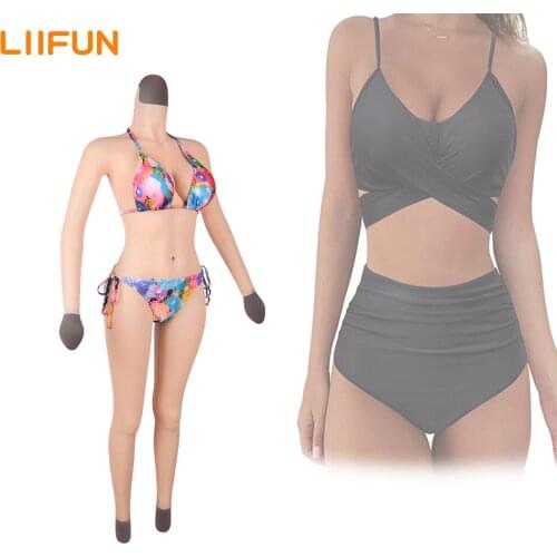 Whole Silicone Bodysuit Transgender Fake Boobs With Arms Breast Forms For Crossdresser Shemale Drag Queen Cheap Goods Fake Pussy