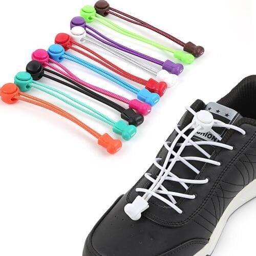 Stretching Lock Lace A Pair Of Locking Shoe Laces Elastic Sneaker Shoelaces Shoestrings Running/Jogging/Triathlon 16 Colors