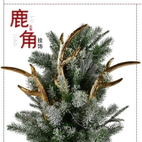 Christmas decorations gold PVC electroplated antlers ornaments Christmas tree shopping mall window scene