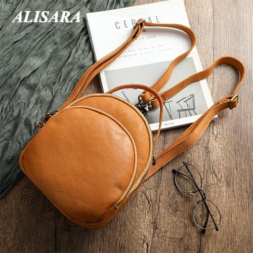 Dark brown Leather Backpack For Women,Japan Korea popular style,Leather Anniversary Gifts Women,vintage Retro soft travel bag