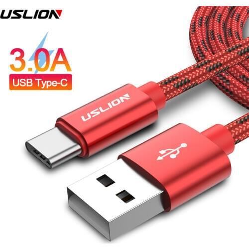 USLION Type C USB Cable Quick Charger Type- C Fast Charging For Samsung Galaxy S10 S9 S8 Plus Xiaomi mi 5S redmi k20 pro Devices