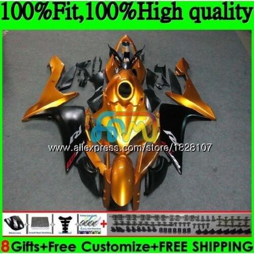 Injection OEM For YAMAHA YZF R 1 YZF Gold black hot 1000 YZFR1 07 08 114BS.6 YZF1000 YZF R1 07 YZF-1000 YZF-R1 2007 2008 Fairing