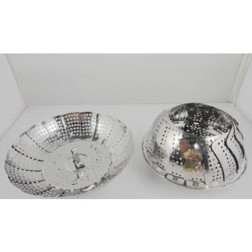 120PCS Retractable Stainless Steel Pot Steamer Rack Fruit Vegetable Basket Steaming Tray Kitchen Cooking Tools