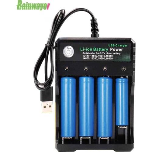 USB 3.7V 18650 Battery Charger Black 1 2 4 Slots AC 110V 220V Dual For 18650 Charging Rechargeable Lithium Battery Charger