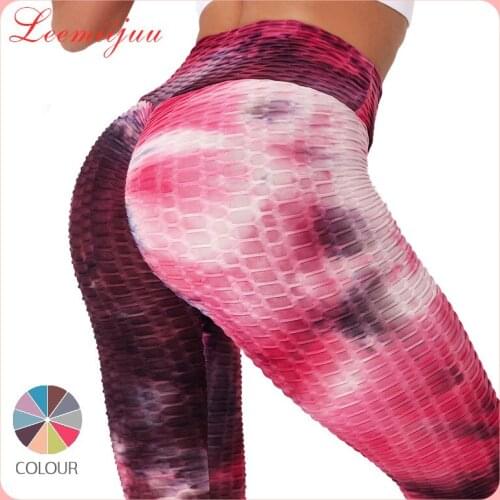LEEMIIJUU High Waist Fitness Leggings Women Workout Push Up Legging Fashion Jacquard Color Bodybuilding Jeggings Women Pants