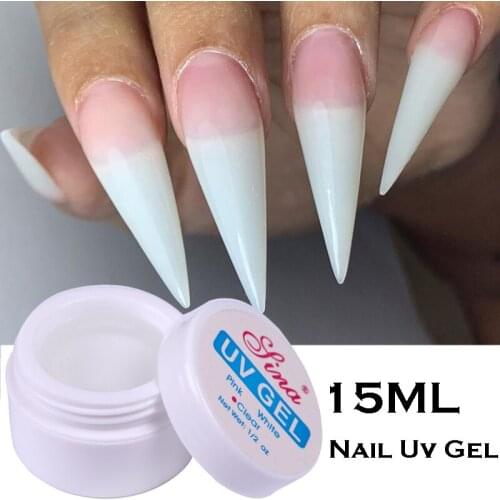 1 Box Pink White Clear UV Gel Acrylic Nail Art Tips Extension Glue Manicure Decoration Glue Nail Quick Building Jelly Gel