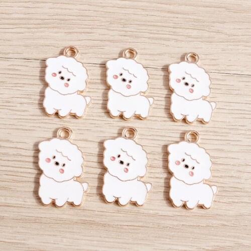 10pcs 18*24mm Alloy Enamel Animal Dog Charms for Jewelry Making Cute Earrings Bracelets Pendant Necklaces DIY Charms Accessories