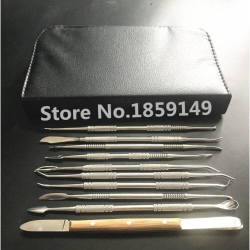 10pcs/Set Dental Lab Stainless Steel Kit Wax Carving Tool Set Surgical Dental Instruments Wax Carving Tool Kit