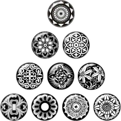 Flowers whirling Leopard pattern 10pcs mixed 12mm/16mm/18mm/25mm Round photo glass cabochon demo flat back Making findings
