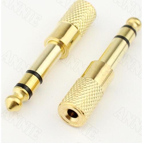 10pcs/lot Gold-plated Adaptor 6.5mm to 3.5mm Male To Female Microphone MIC / Audio Adapter
