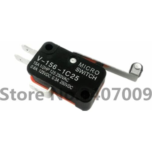 10Pcs V-156-1C25 Roller Lever Arm SPDT 1NO 1NC Micro Limit Switch 3 Terminals Momentary