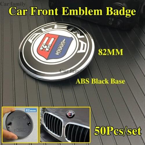 50pcs/set Car Front Boot Rear Trunk Logo Stickers ABS No Expoy 82mm Auto Emblem Badge Hood Bonnet caps Car styling