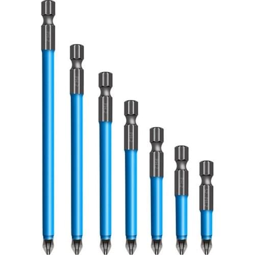7Pcs/set Magnetic Anti-Slip Drill Bit Magnetic PH2 Phillips Bits Set Power Hand Tool Parts 25/50/65/70/90/125/150mm S2 Material
