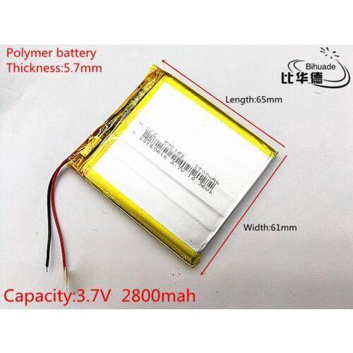 Free shipping 1pcs/lot 576165 3.7V 2800mah Lithium polymer Battery with Protection Board For PDA Tablet