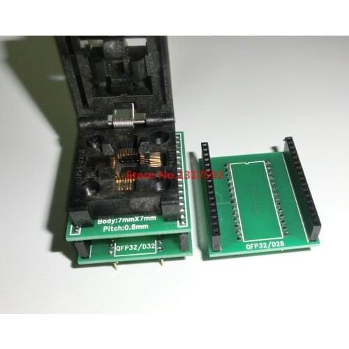 Free shipping CHIP PROGRAMMER SOCKET TQFP32 QFP32/ LQFP32 TO DIP28 DIP32