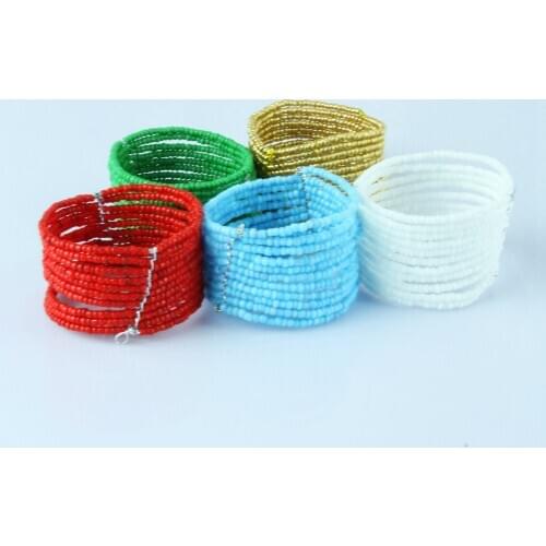 Free shipping glass beads napkin ring wedding holiday decoration , wholesale many colors 100% handmade12 pcs