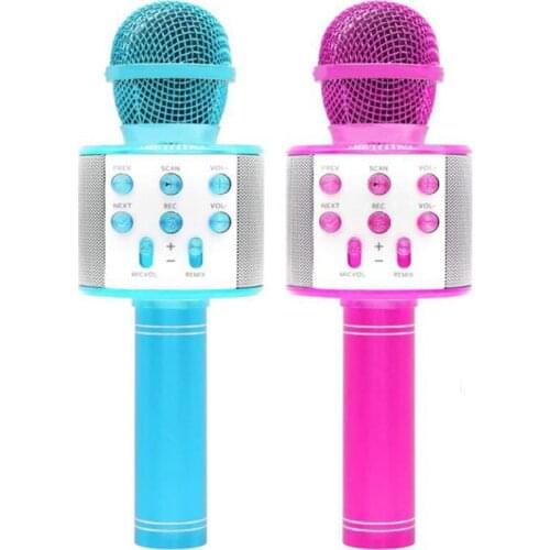 Wireless Bluetooth Musical Microphone,Childrens Handheld Portable Microphone with Speaker,for Singing and Recording