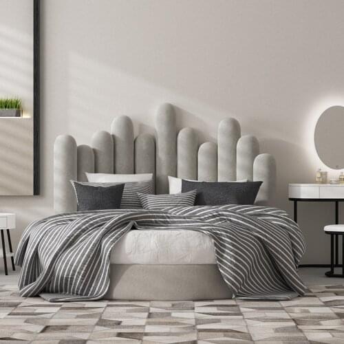 European fashion round fabric bed multifunctional simple modern double girl removable and washable large round bed finger bed