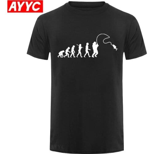 New Evolution Fishinger Tee Shirt Men Summer Fish Joke Fisherman Carp T shirts 16 Colors Cotton Short Sleeve Funny Gift T shirt