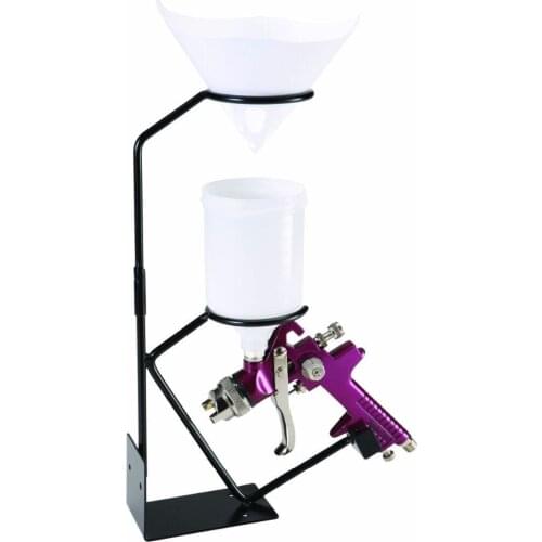 WENXING Gravity Feed Paint Spray Gun Stand Holder Sprayer Stand With Strainer Holder Wall Bench Mounted+Paint Paper Strainers