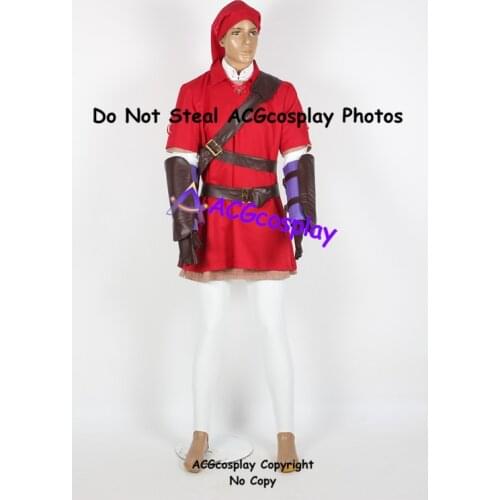 Red Link Cosplay Costume Include headgear and belt and bags