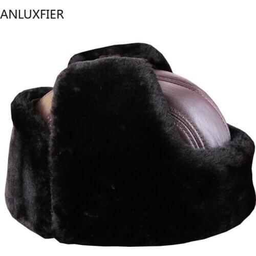 B-7249 New Arrival Winter Warm Leifeng Hat Male Lei Feng Leather Cap Mens Wam Womter Wear Ear Protection Thickening Hat