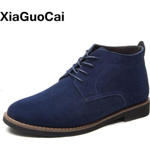 Men Boots High Top Man Shoes Autumn Winter British Male Ankle Boots 2021 Fashion Tooling Work Shoes Genuine Leather Botas Homme