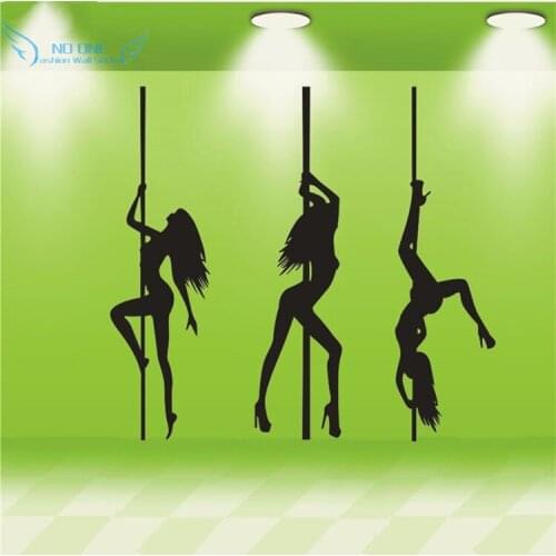 Set of 3 Pole Dancers Silhouette - Vinyl Wall Stickers Home Decor,Wall Stickers For Living Rooms And Bathroom