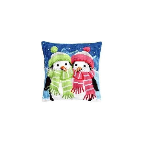 DIY Needlework Kit Unfinished Acrylic Yarn Embroidery Pillow Tapestry Canvas Cushion Front Cross Stitch Pillowcase CX0419