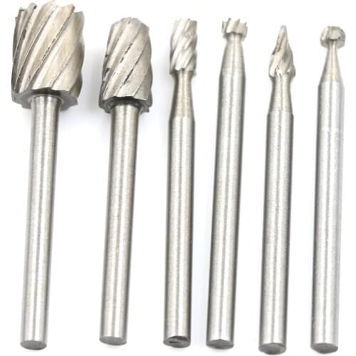 6pcs Mini Drill Bit Set Cutting Rotary Tool For Woodworking Knife Metal Wood Step Cone Drill Carving Tools Kit Tools Accessories