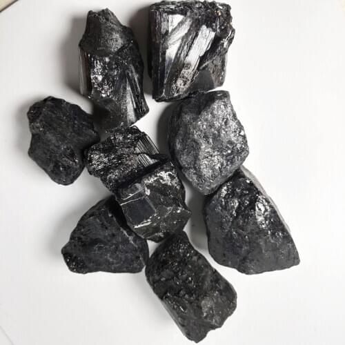 Natural Black Tourmaline Rough Crystal Pillar Crushed Stone Gemstone Collectibles Rough Rock Mineral Specimen Healing Stone Home