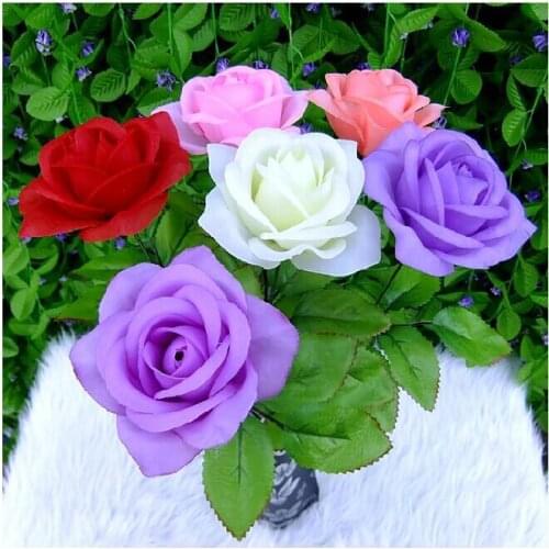 New Artificial Rose Silk Flower Beautiful Wedding Bouquet Home decor Christmas Ornament Shooting Prop Supplies 18 colors