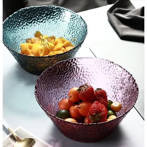 Simple Fruit Plate Living Room Home Creative Modern Tea Several Crystal Glass Snack Discs Personality Candy Plate Salad Dish