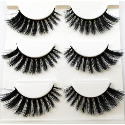 2019 NEW 3 pairs mink eyelashes natural fake eye lashes make up handmade 3d mink lashes false lash volume eyelash extension