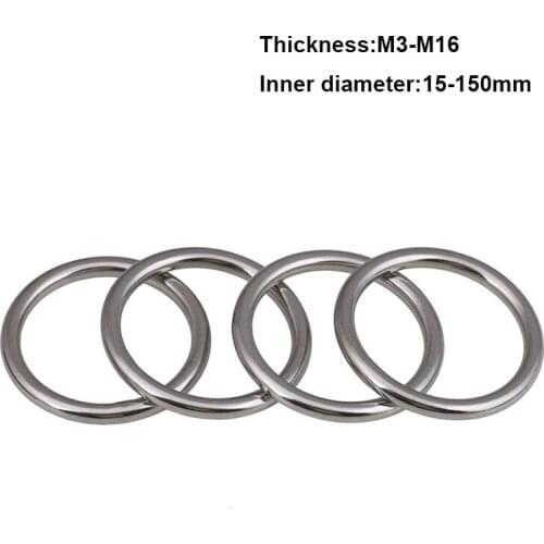 Welded Smooth Solid O Ring Heavy Duty Round Rings 304 Stainless Steel Hanging Rigging Marine Boat Hammock Ring