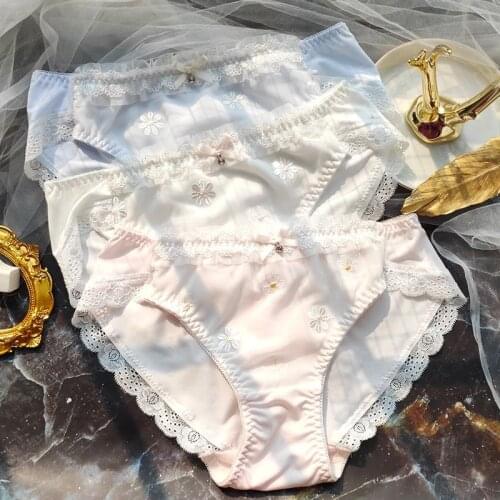 Japanese Sexy Cotton Thong Panties Seamless Lingerie for Women Plus Size Sweet Underwear Cute Thing Pink Blue Panty Lolita Style