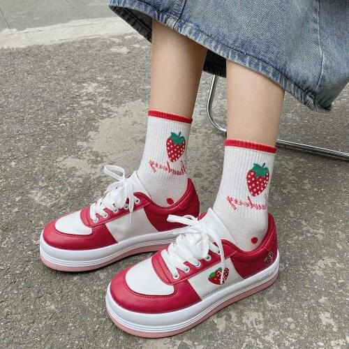 Comemore Soft Candy Girls Rainbow Heart Kawaii Casual Shoes College Style Lolita Sports Shoes Female Womens Sneakers Harajuku