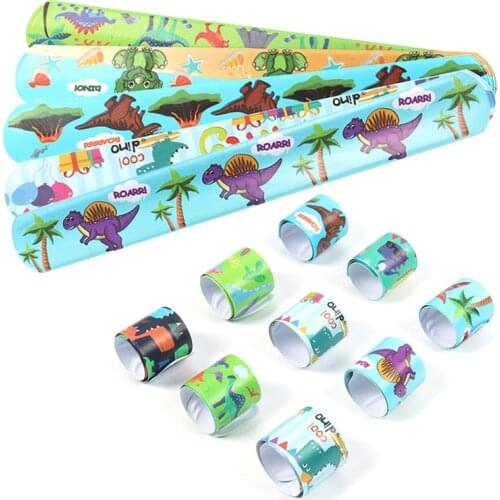 10Pcs Dinosaur Clap Circle Toys Jungle Safari Birthday Party Jurassic World Roar Dino Party 1st Boy Birthday Party Favors Gifts