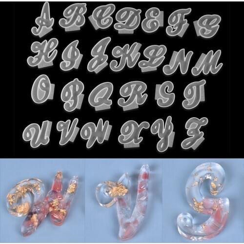 3D Unique Style Alphabet Silicone Mold Uppercase Letter Pendants Mould DIY Craft Pendant Key-chain Epoxy Resin Mold Art Supplies